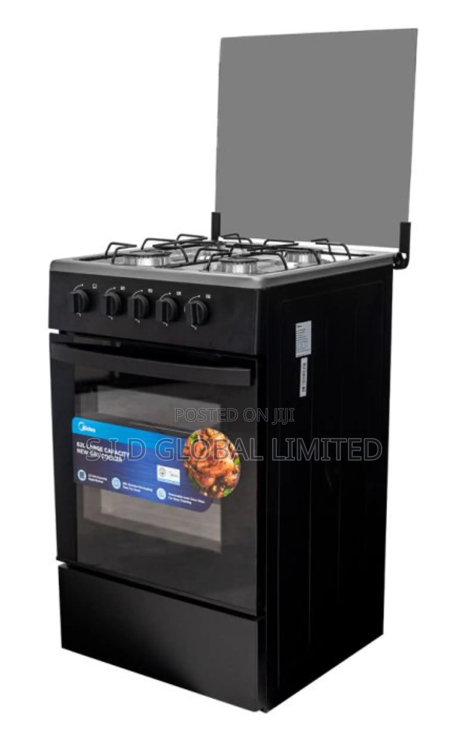 Embrace the Art of MIDEA-4-BURNER-GAS-COOKER-BLACK-MIRROR