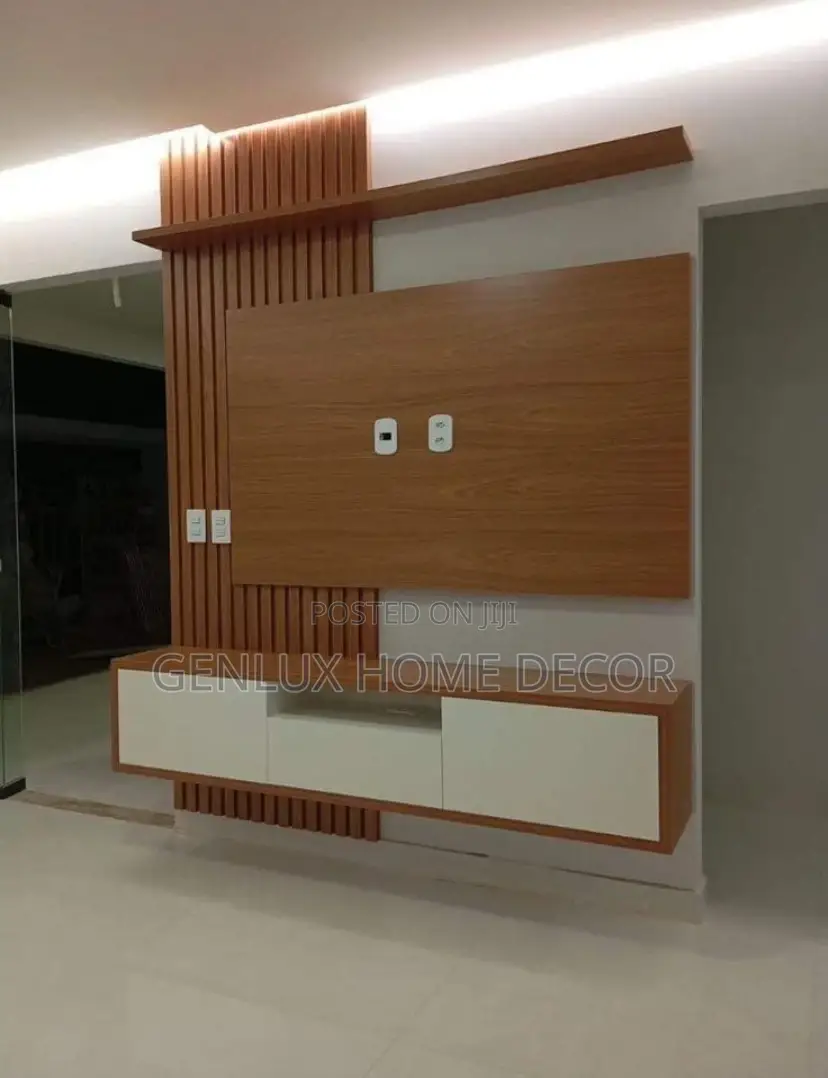 TV Units With Floating Shelves and LED Backlights