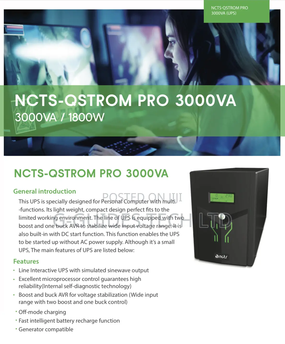 3000va NCTS Ups, NCTS 3kva Pro Line Interactive Ups 1800w