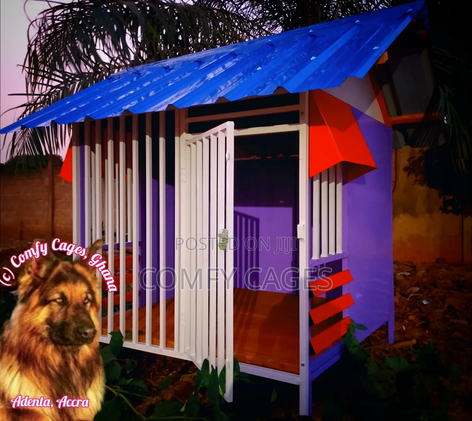 Large Solid Galvanized Steel Comfy Security Dog Cage/House