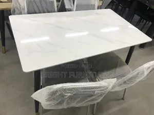 Dining Table With Four Chairs (4in1) Marble Top