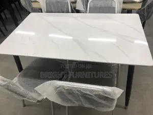 Dining Table With Four Chairs (4in1) Marble Top