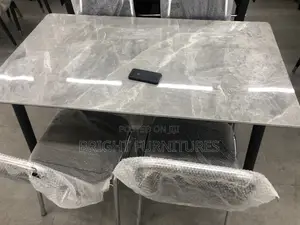 Dining Table With Four Chairs (4in1) Marble Top
