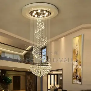 Modern Long Ceiling Crystal Chandelier Light.