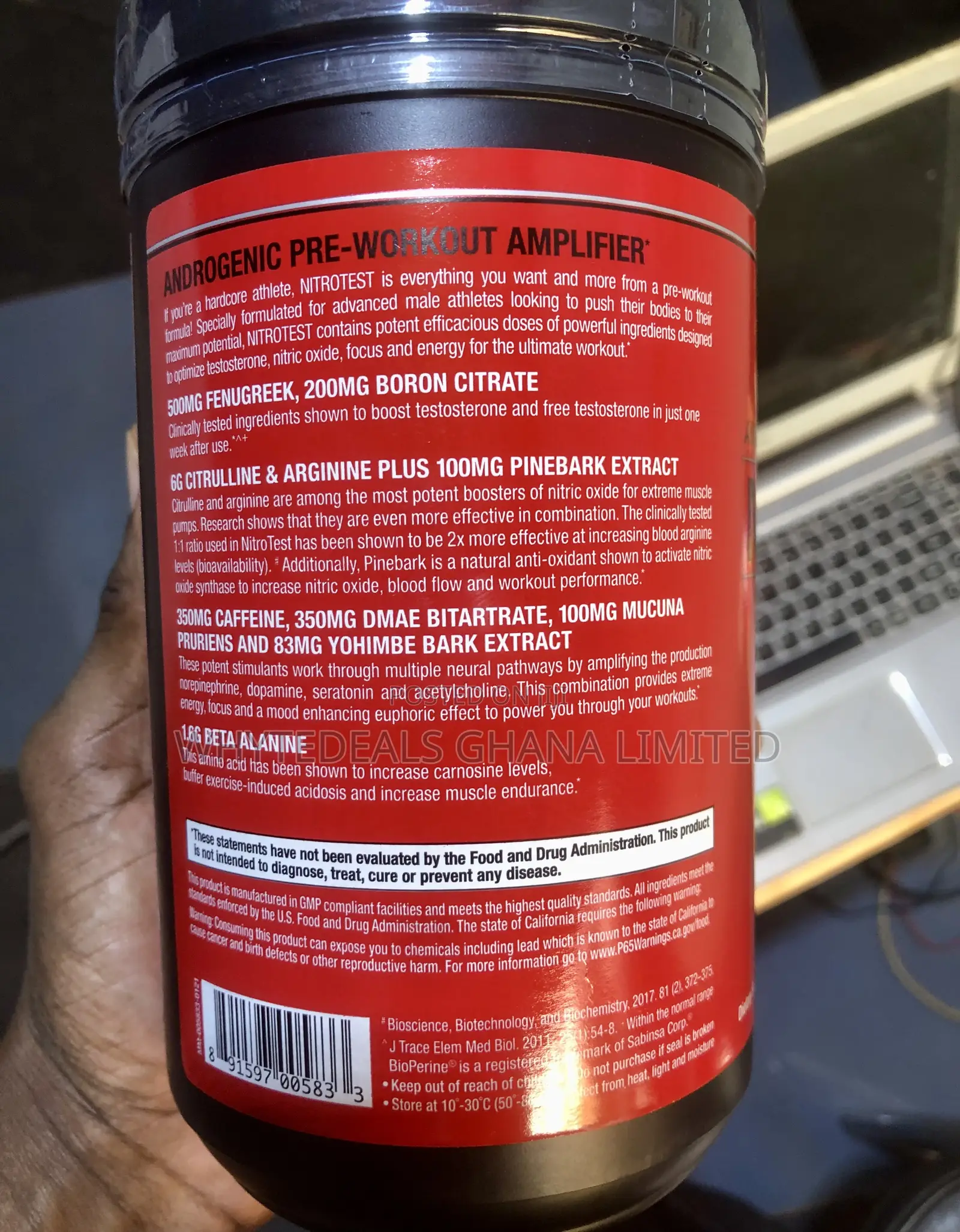 Nitrotest Pre-Workout Boost Nitric Oxide, Testosterone