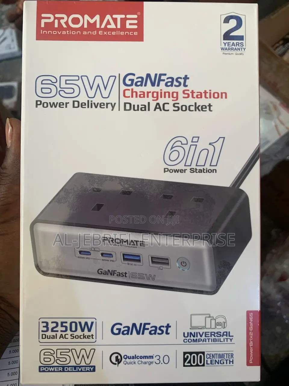 Promate 65watts PD GANFAST Charging Station + Dual Ac Socket