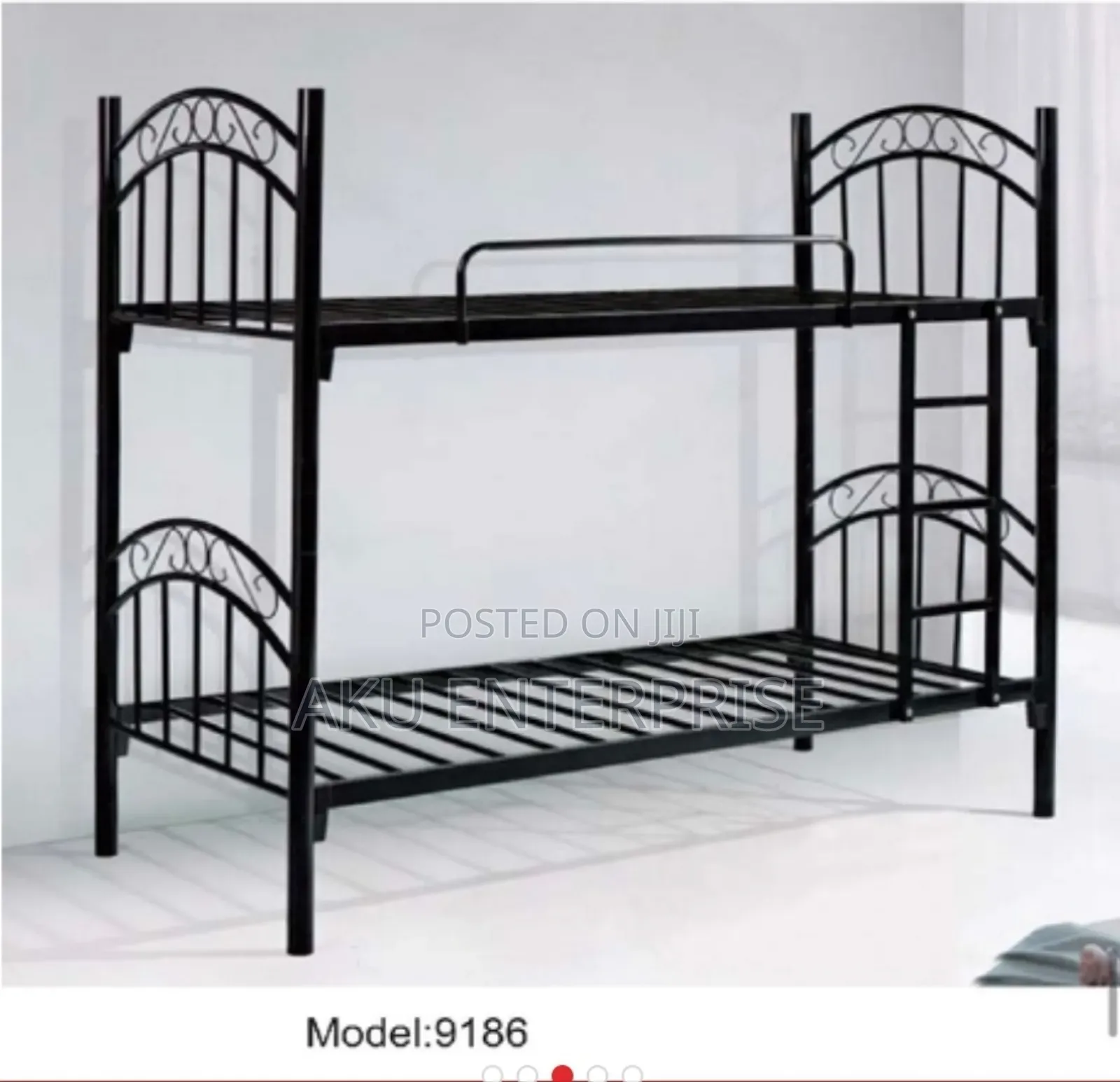 Stylish Double Bunk Metal Bed Frame Mattress Excluded Black