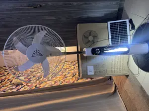 16” RECHARGEABLE FAN WITH 2 Bulbs and Remote Control
