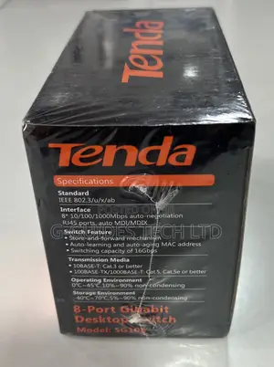 Tenda 8port Gigabit Desktop Switch, 8-Port GIGABIT SWITCH