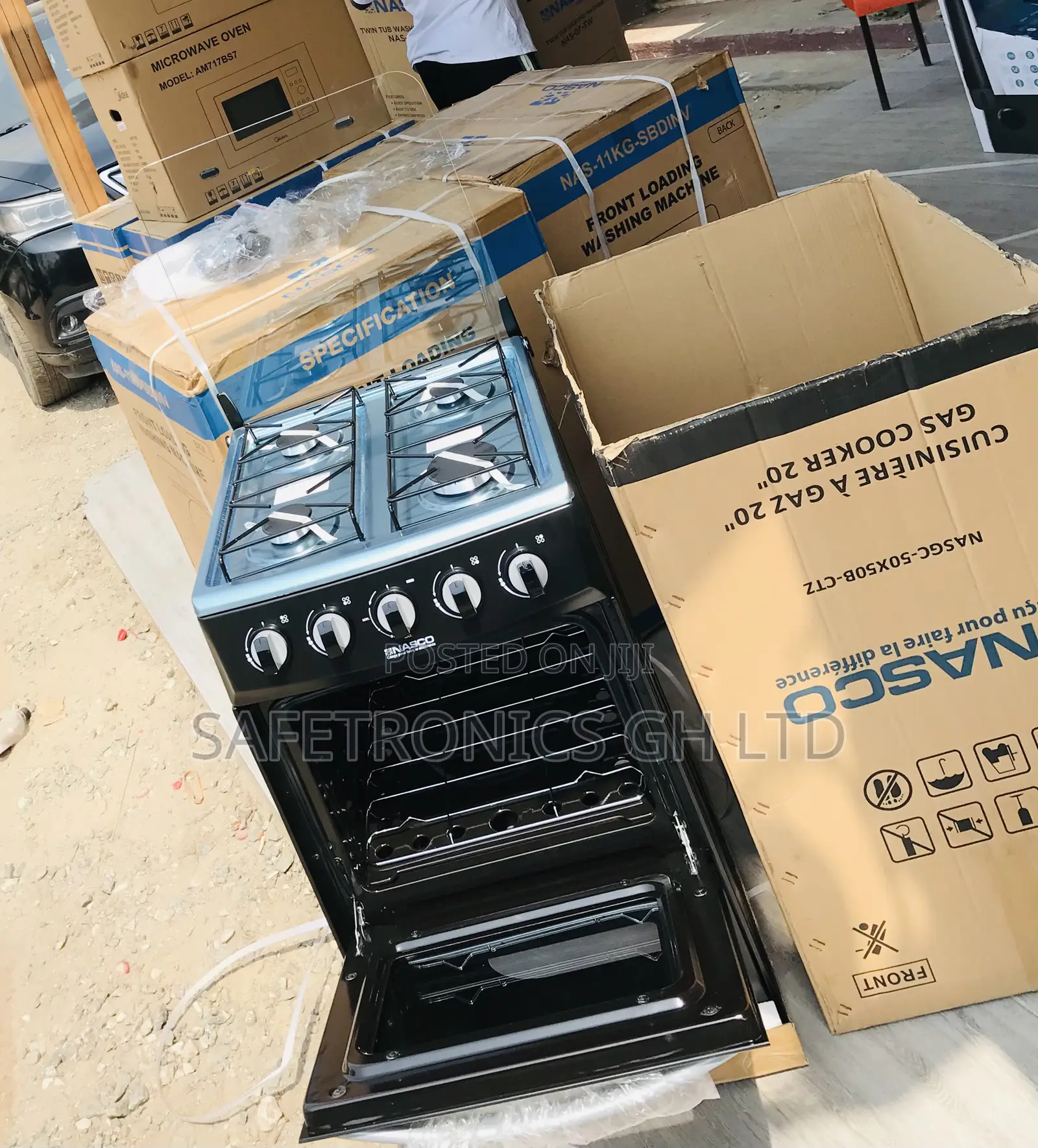 Efficiency Nasco 4 Gas Cooker Oven Black 50/50