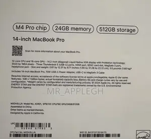New Apple MacBook Pro 2024 M4 14-inch 24GB Apple M4 Pro SSD 512GB