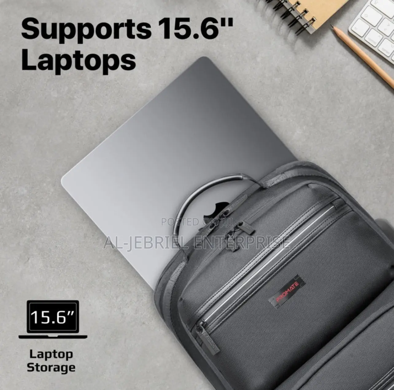 Promate ELITEPACK-PRO 15.6′′ Laptop Backpack + Compartments