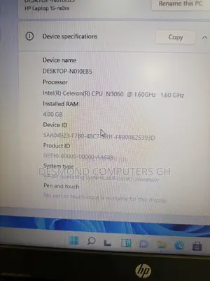 Laptop HP 15 4GB Intel Celeron SSD 128GB