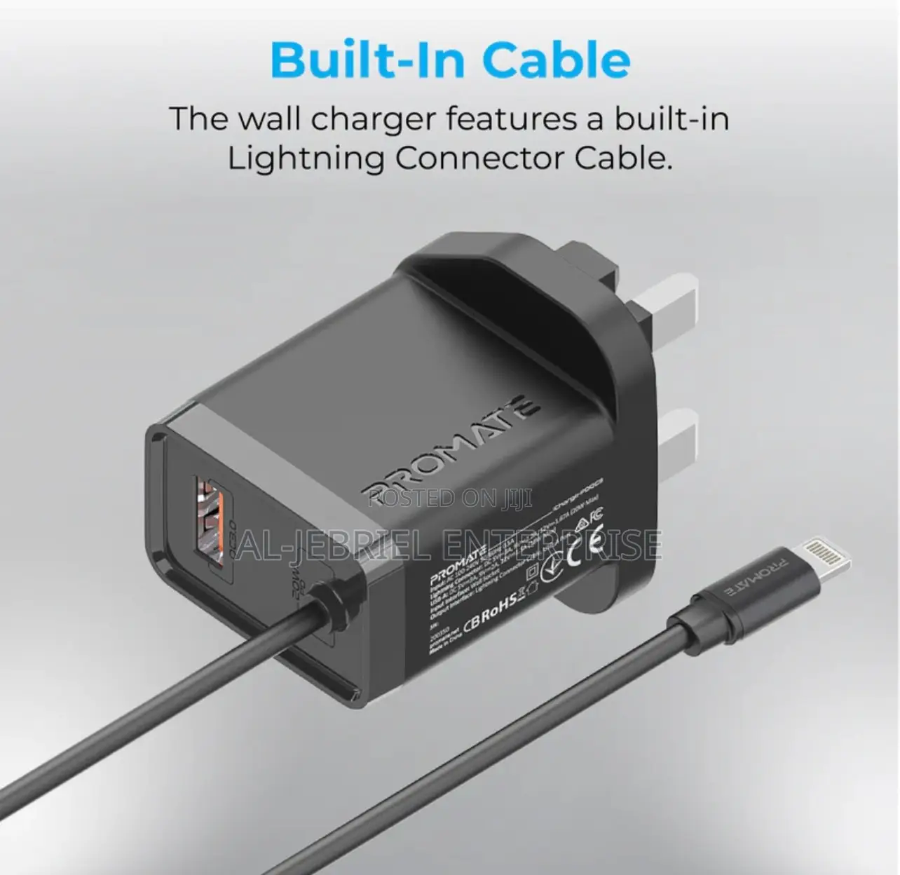 Promate ICHARGE-PDQC3 20W Ultra-Fast Charging Wall Charger