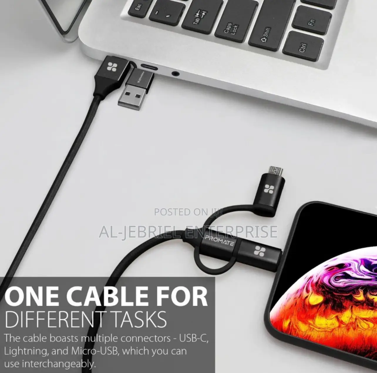 Promate PENTAPOWER 6- In1 Hybrid Multi-Connector Cable