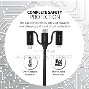 Promate 60w PD 6- In1 Hybrid Multi-Connector Cable