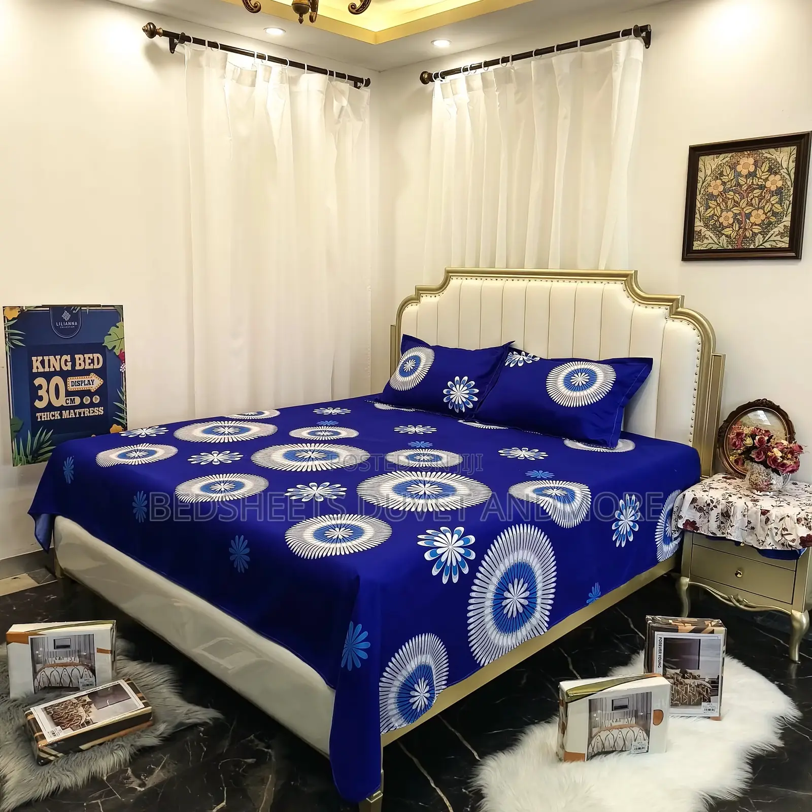 2 Bedsheets and Four Pillow Cases( Fitted Sheet Set)