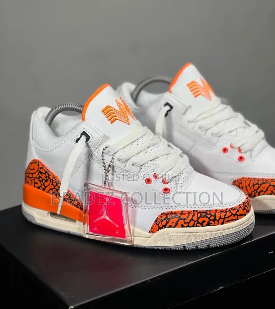 Original Orange and White Jordan 3 in Stock