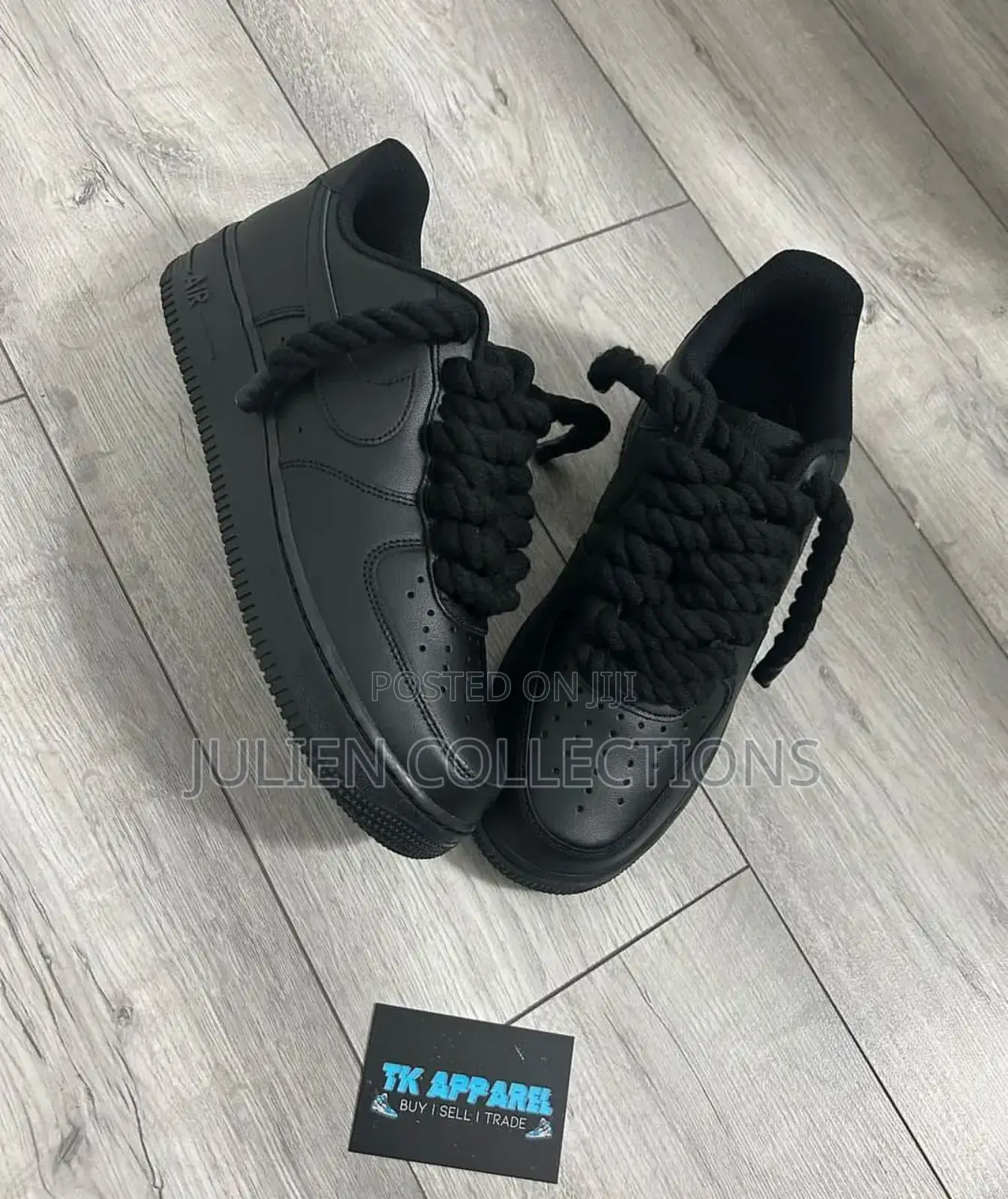 Nike Air Force Big Laces All Black