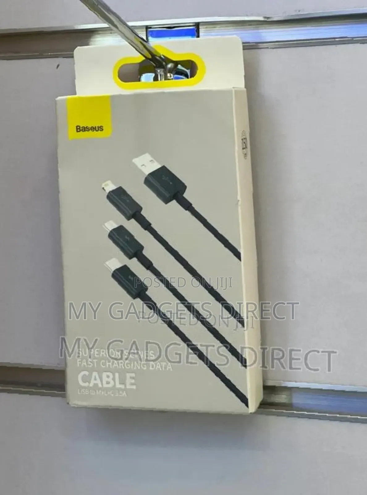 Baseus Glossy Scratch-Resistant USB to M +L+C Cable for Sale