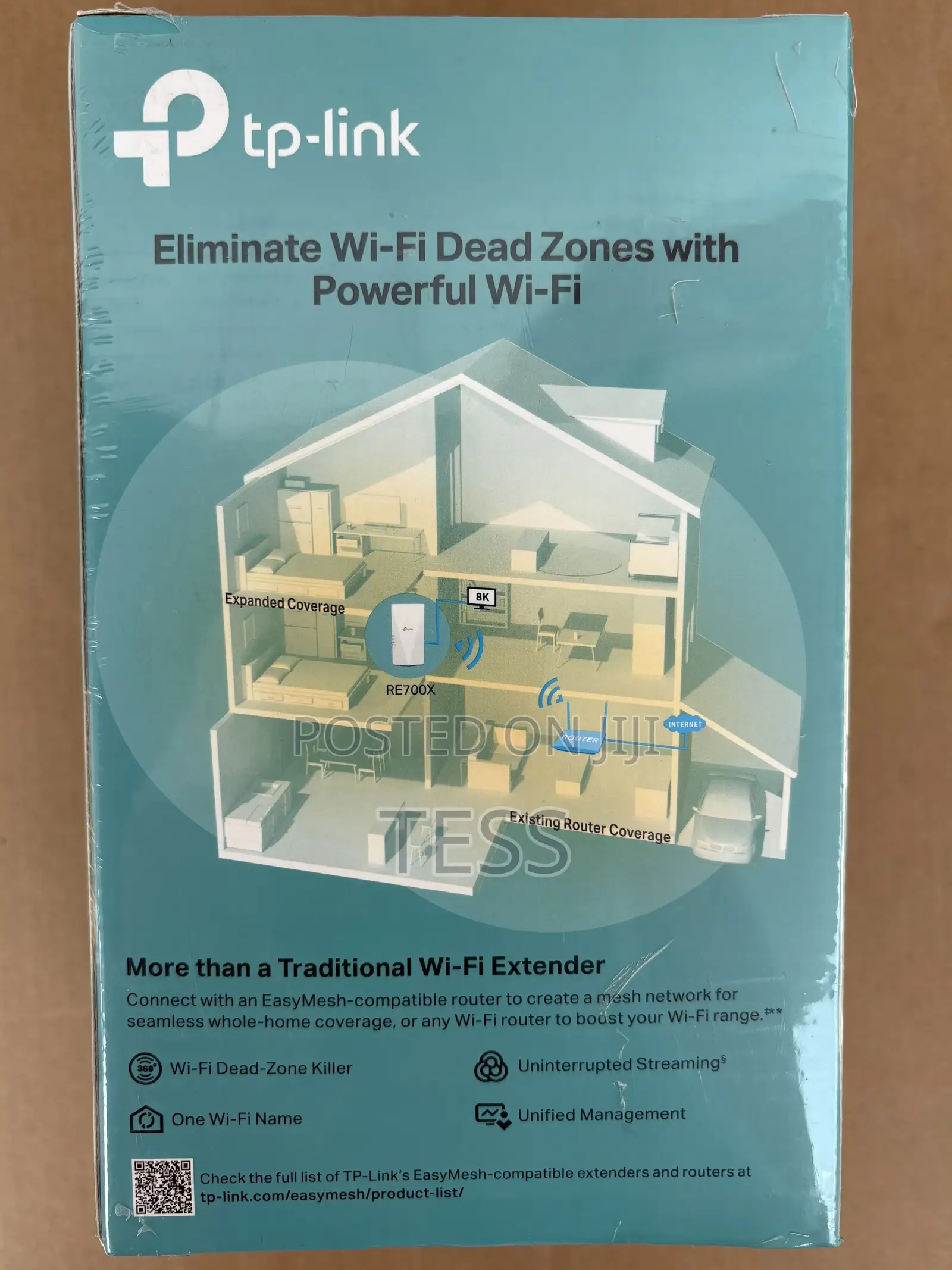 Tp-Link Wifi Range Extender Dual Band Mesh Wi-Fi 6 Re700x