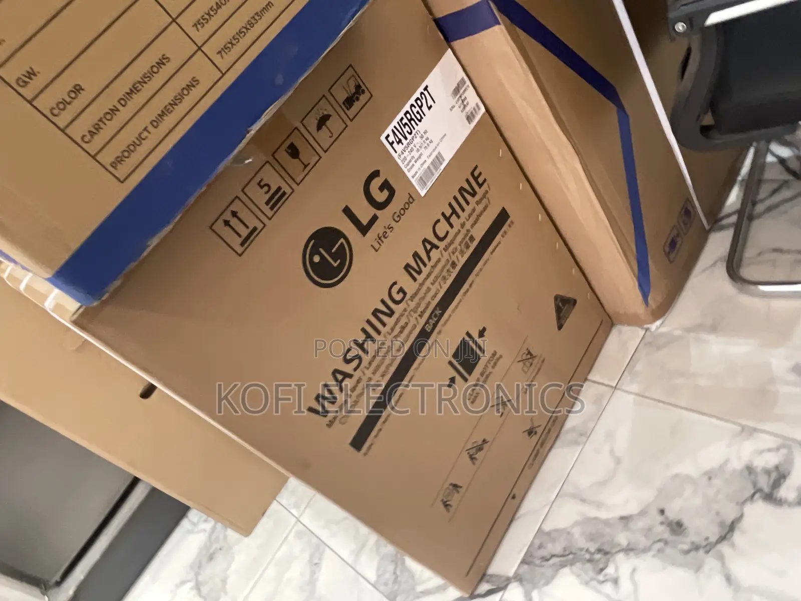 Stainless Silver LG Front Load Washing Machine 10.5/7 Kg