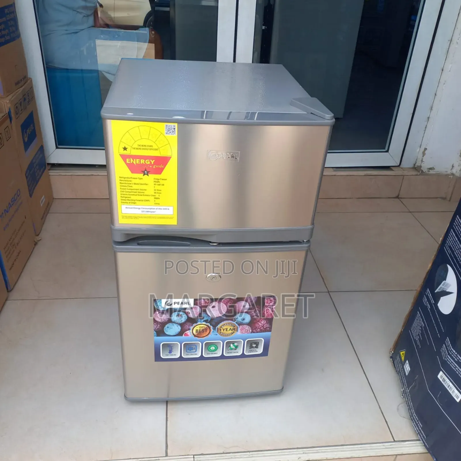 Cute 80 Littres Double Door Fridge Pearl