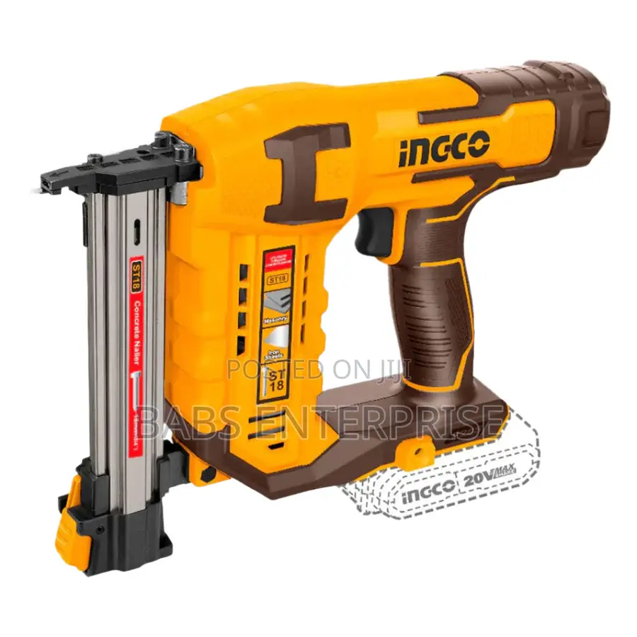 Ingco Lithium-ion Cordless Brick Nailer 20V 18mm - CSTLI3805