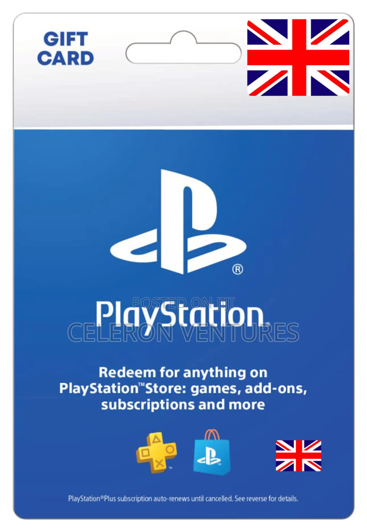 Playstation PSN Uk Any Amount Available