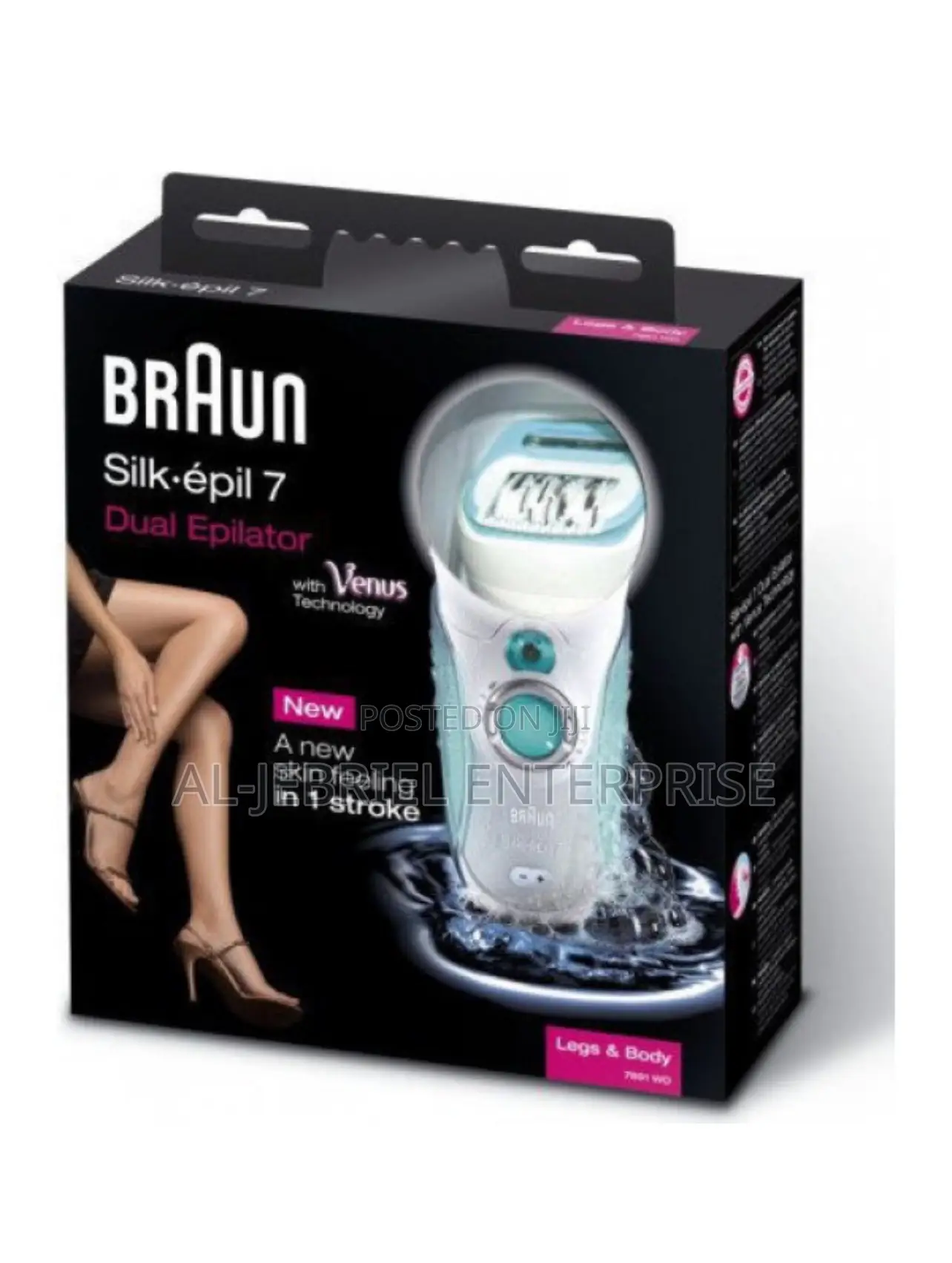 Braun Silk-Epilator Wet Dry Hair Remover+Massaging Rollers