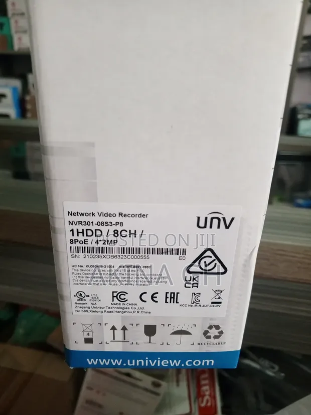 Unv Uniview 8ch Poe NVR 1 HDD Nvr301-08s3-P8 2