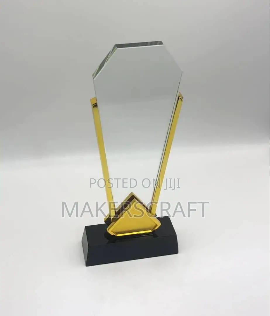Crystal Award Plaques, Wooden Base Plaques