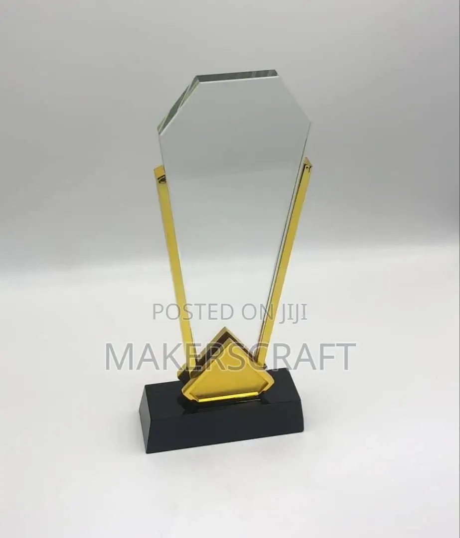 Crystal Award Plaques, Wooden Base Plaques