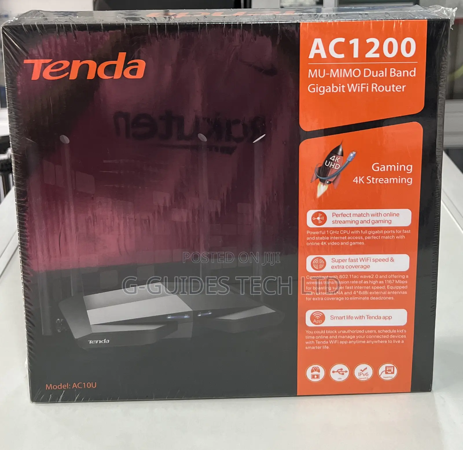 Tenda AC1200 MU-MIMO Dual Band Gigabit Wifi Router (AC10U)