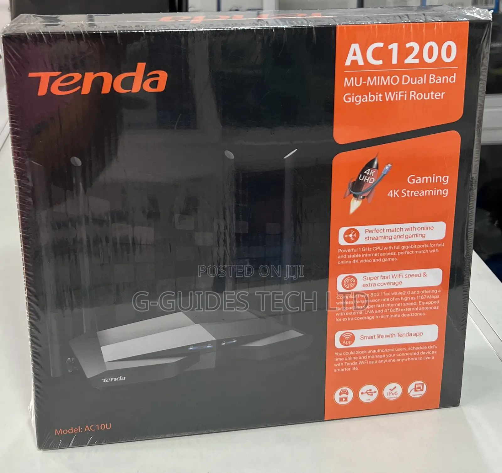 Tenda AC1200 MU-MIMO Dual Band Gigabit Wifi Router (AC10U)