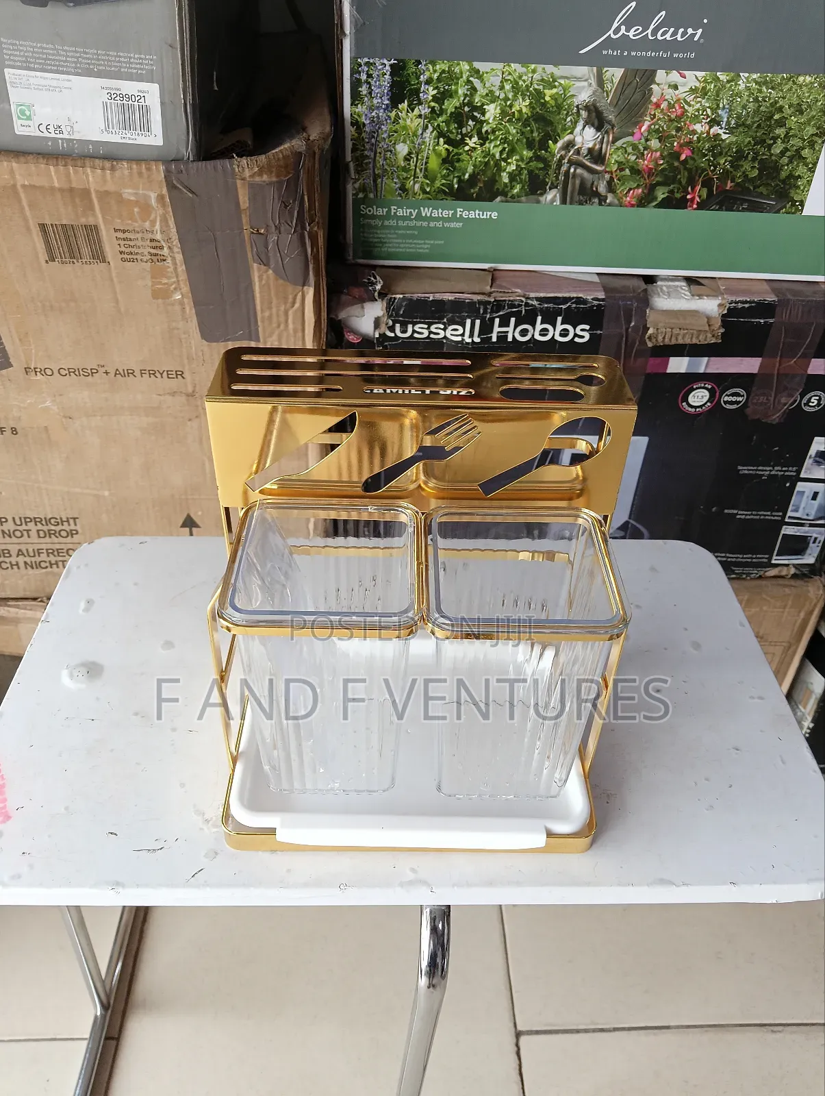 Golden Cutlery Stand