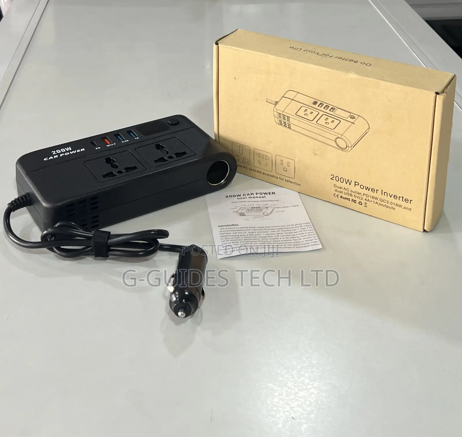 200W Car Power Inverter, Digital Display Car Power Inverter