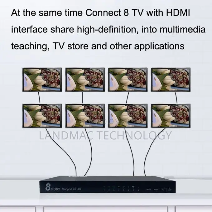 4K108 8 Ports HDMI Splitter HD Audio and Video Splitter
