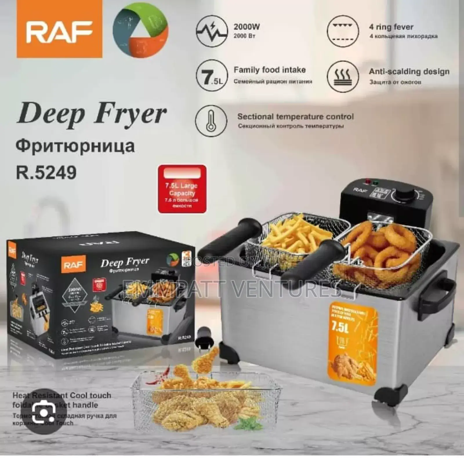 Raf Double Deep Fryer 7.5l