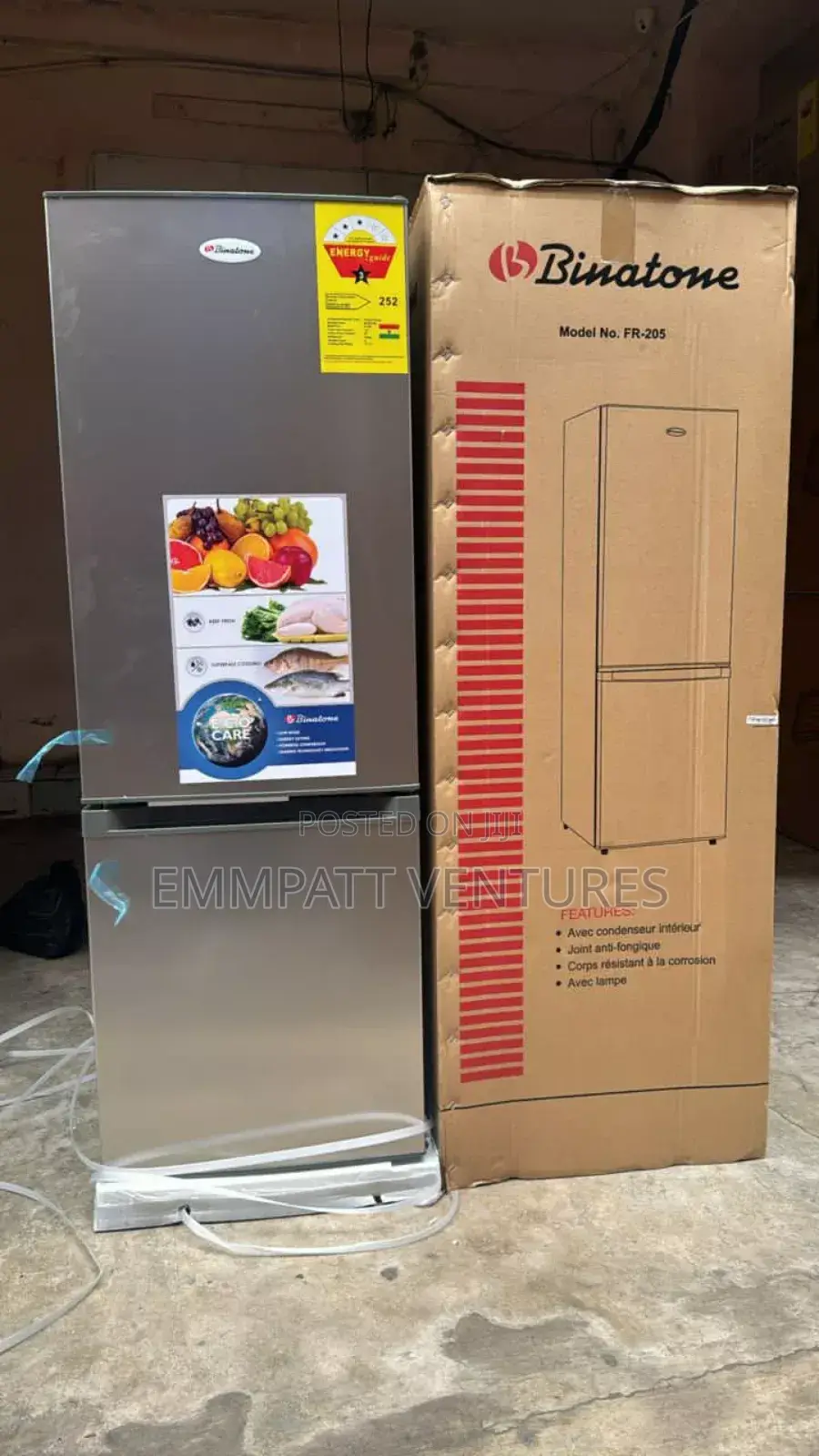 227 Litres Binatone With Bottom Freezer.