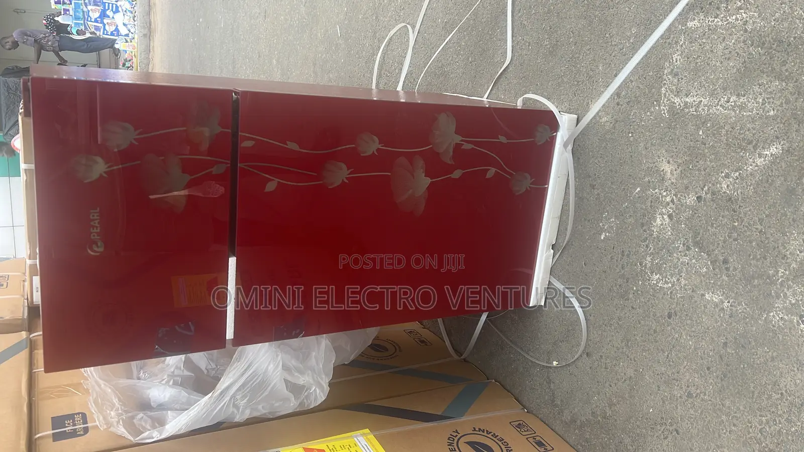 Brand New Pearl Double Door Red Mirror Refrigerator