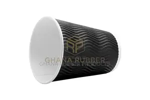 Ripple Paper Cups 12oz Black (No Lids) (500pcs)