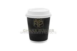Ripple Paper Cups + Lids 8oz Black (1000pcs)