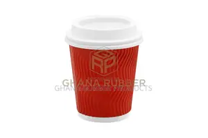 Ripple Paper Cups + Lids 8oz Red (1000pcs)