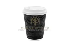Ripple Paper Cups + Lids 12oz Black (1000pcs)