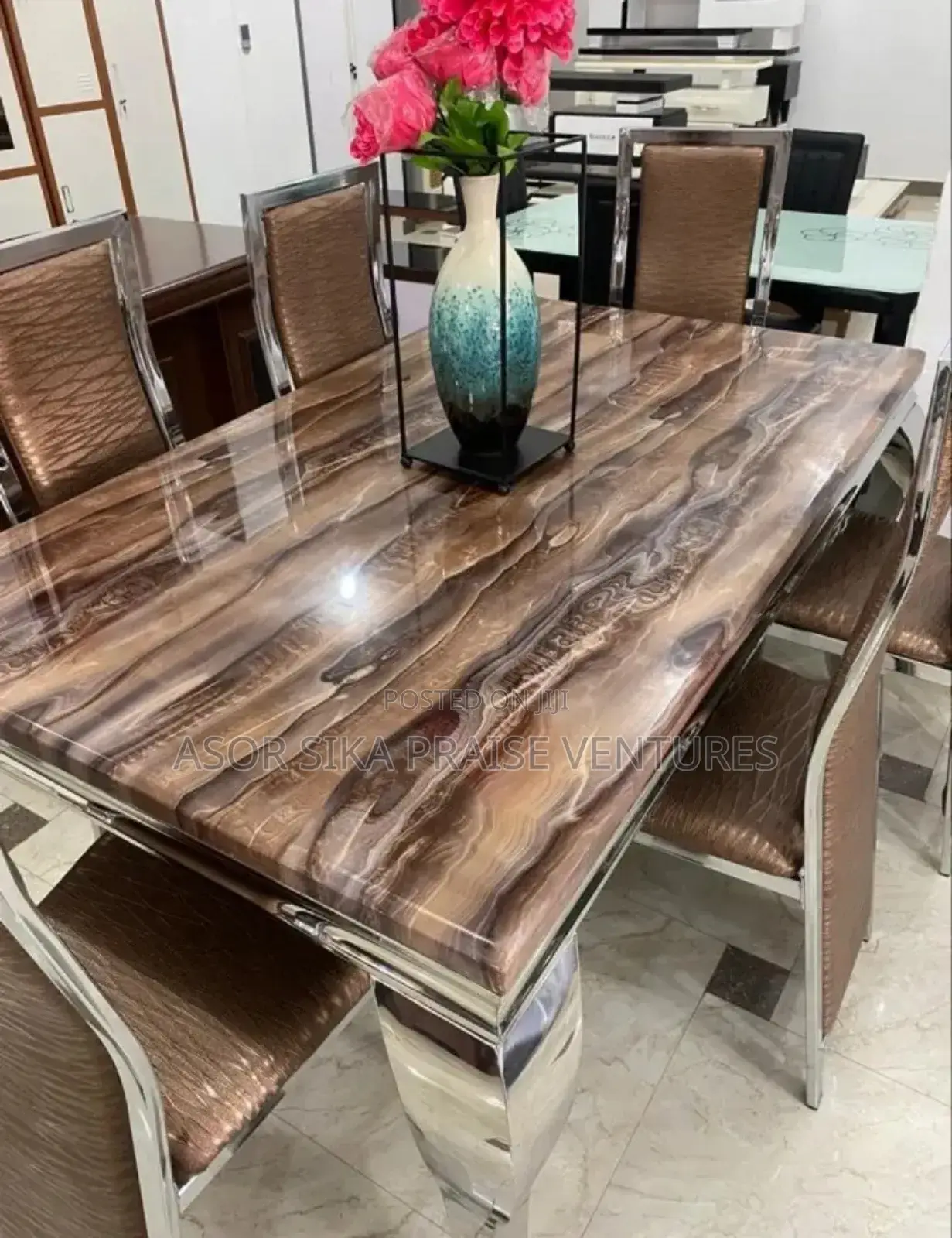 Dinning Table and Chair Marble