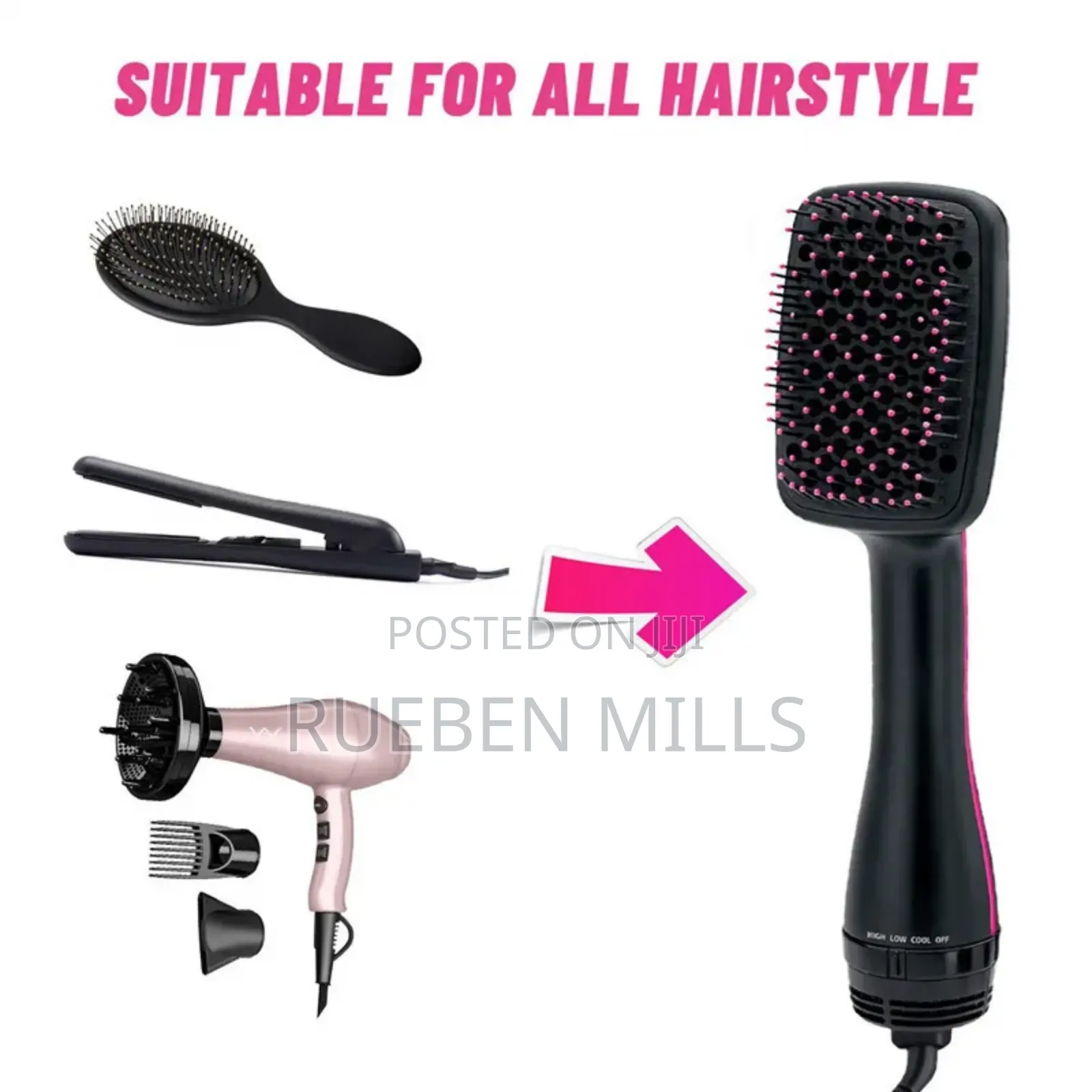 XR-8801 Styling Hair Dryer With Brush Straightener