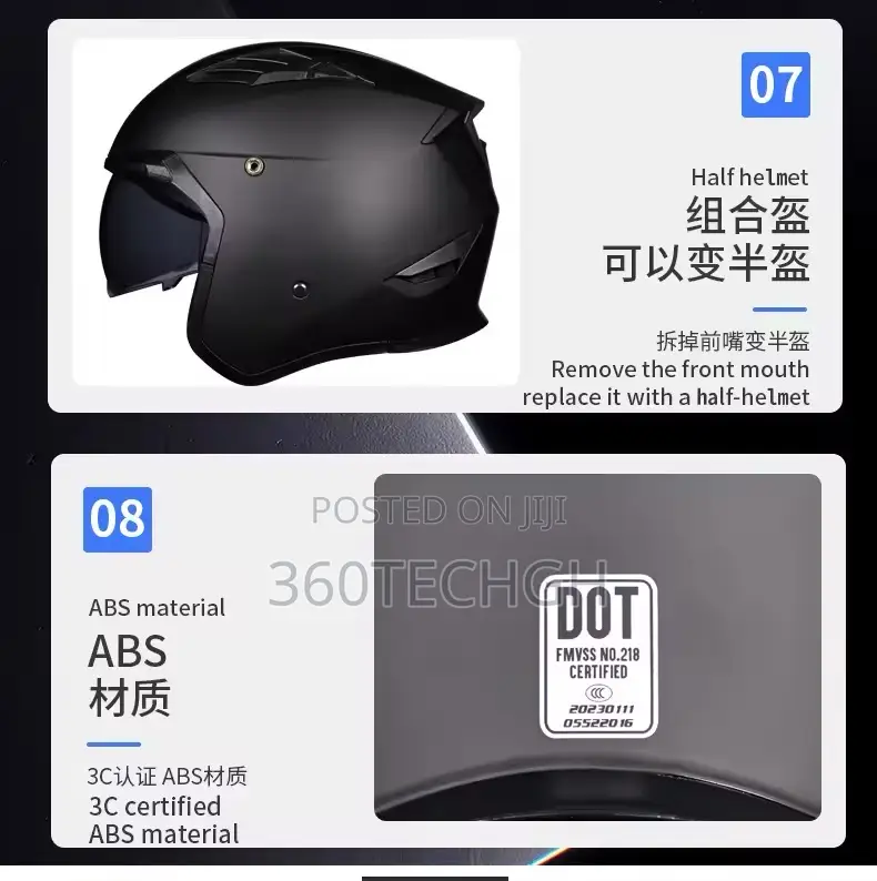 DOT Certified Helmet Motorcycle Motor Bike Helmet