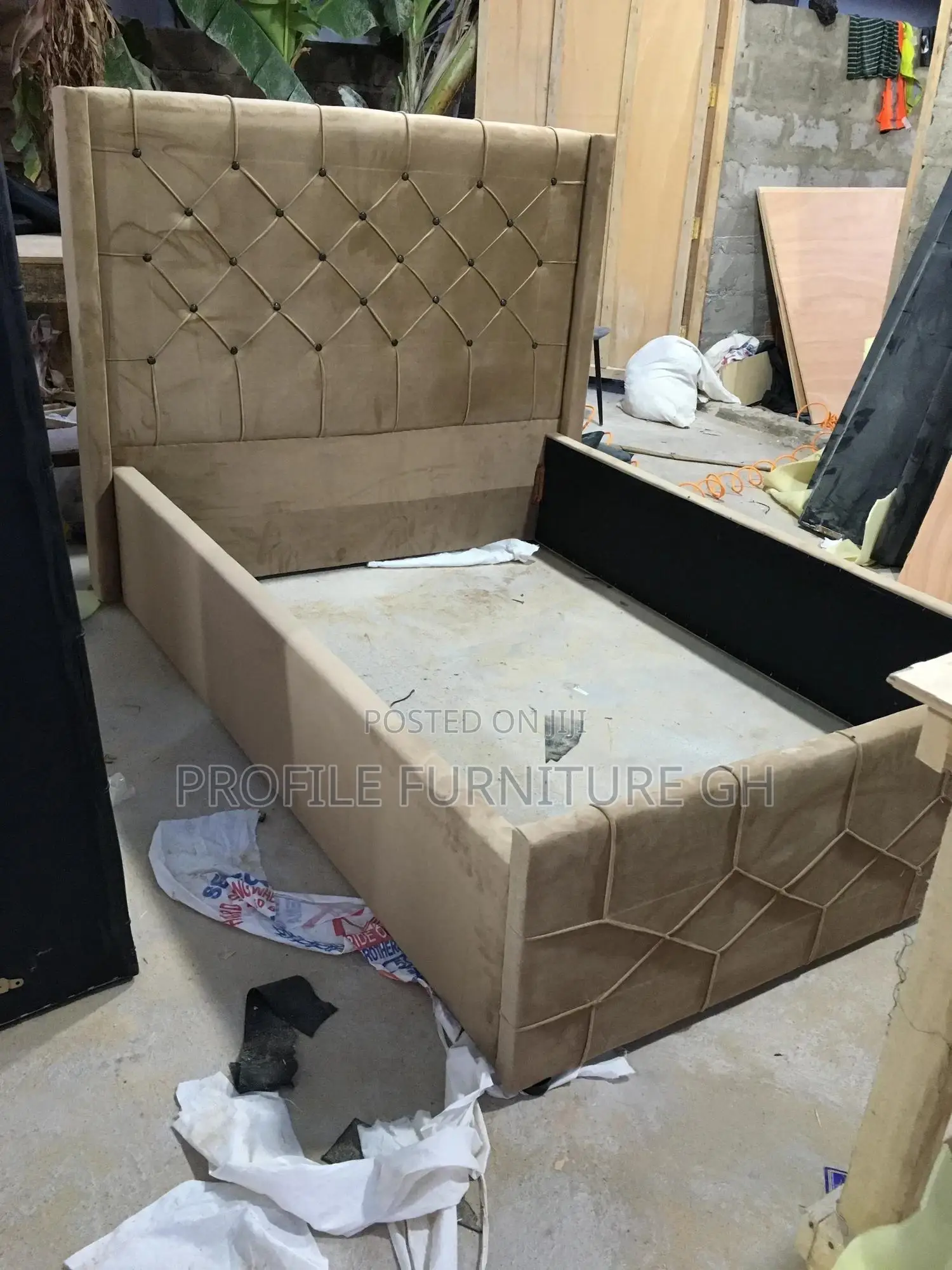 Incredible Fabric Double Bedframe (54x75)//Free Delivery