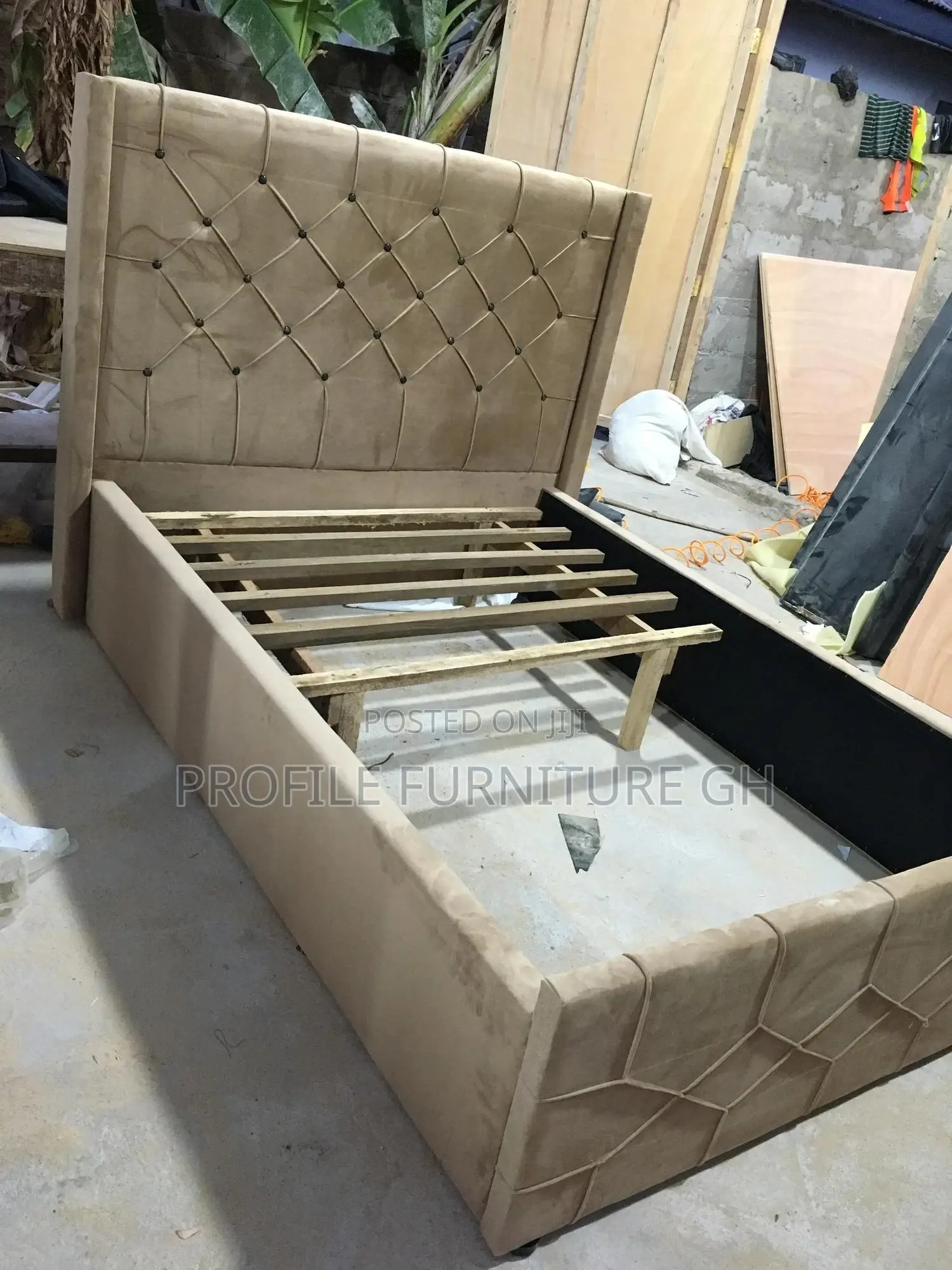 Incredible Fabric Double Bedframe (54x75)//Free Delivery